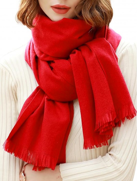 Premium Cashmere Feeling Solid Color Scarf 